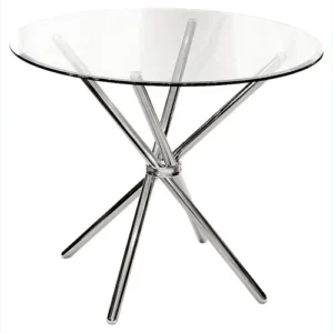 round glass table-cross leg on rent